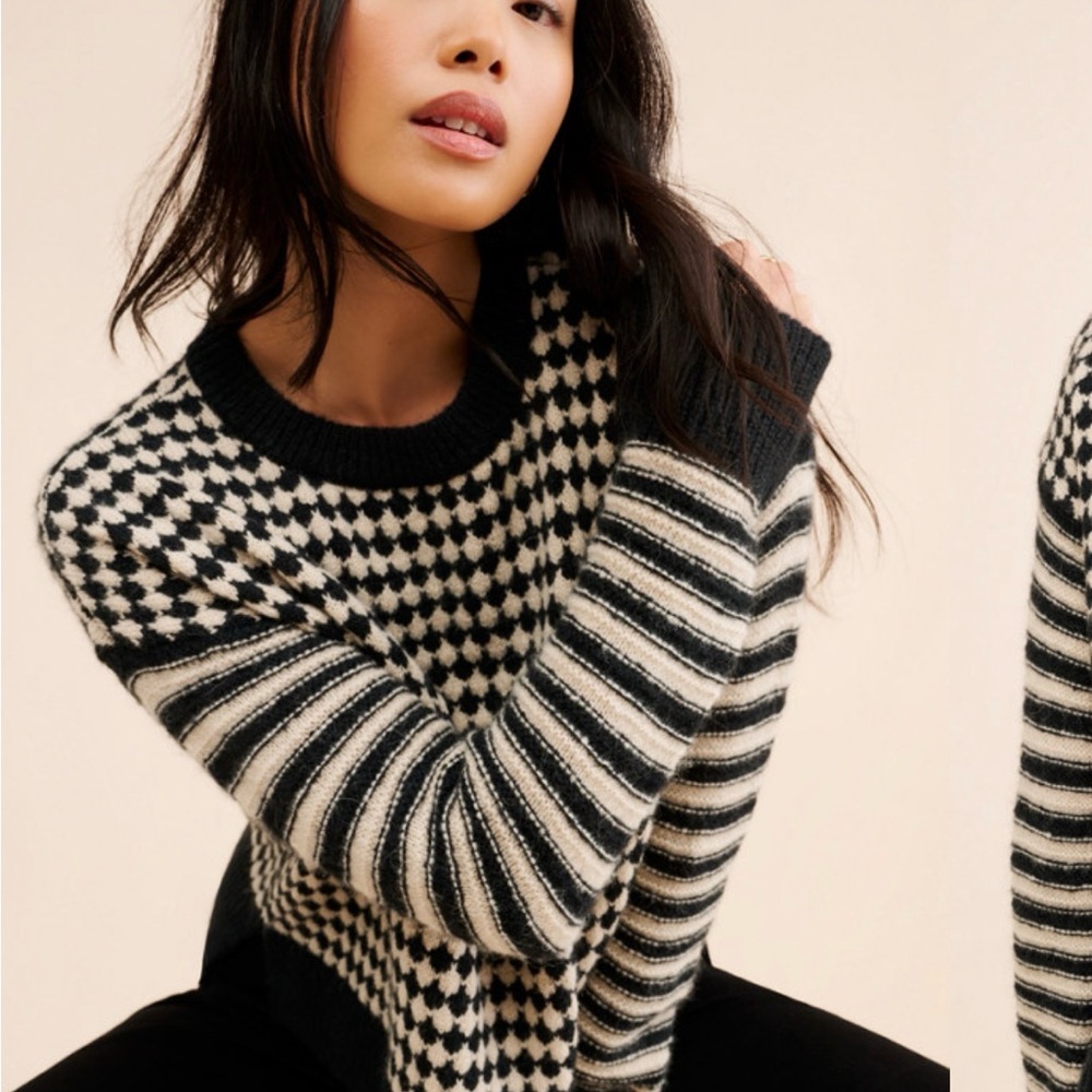 Madewell stripe mix pullover sweater